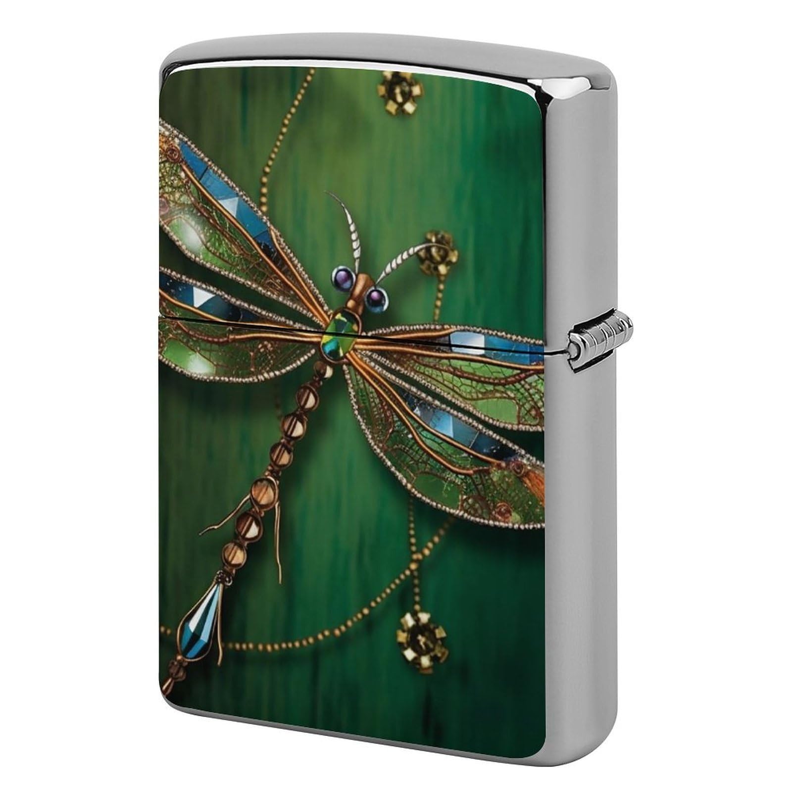 Jewel Dragonfly Lighter Case for Men, Personalized Lighter Cover for Valentine's Day Gifts, Flip-Top Lighters Shell for Outdoor, Portable Lighters Protective Sleeve