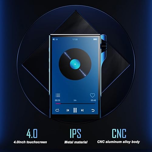 Miniatura 4 de Reproductor de MP3 Bluetooth 4.0 con pantalla táctil completa de 4 pulgadas, sonido HiFi portátil de 16 GB, reproductor de música MP3 con Bluetooth,