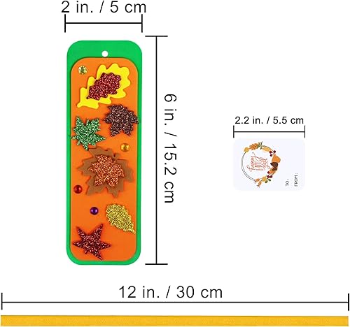Miniatura 8 de Winlyn 36 juegos de manualidades de otoño, manualidades de otoño, marcapáginas de hojas de bricolaje, juegos de arte, juegos de arte, calcomanías de