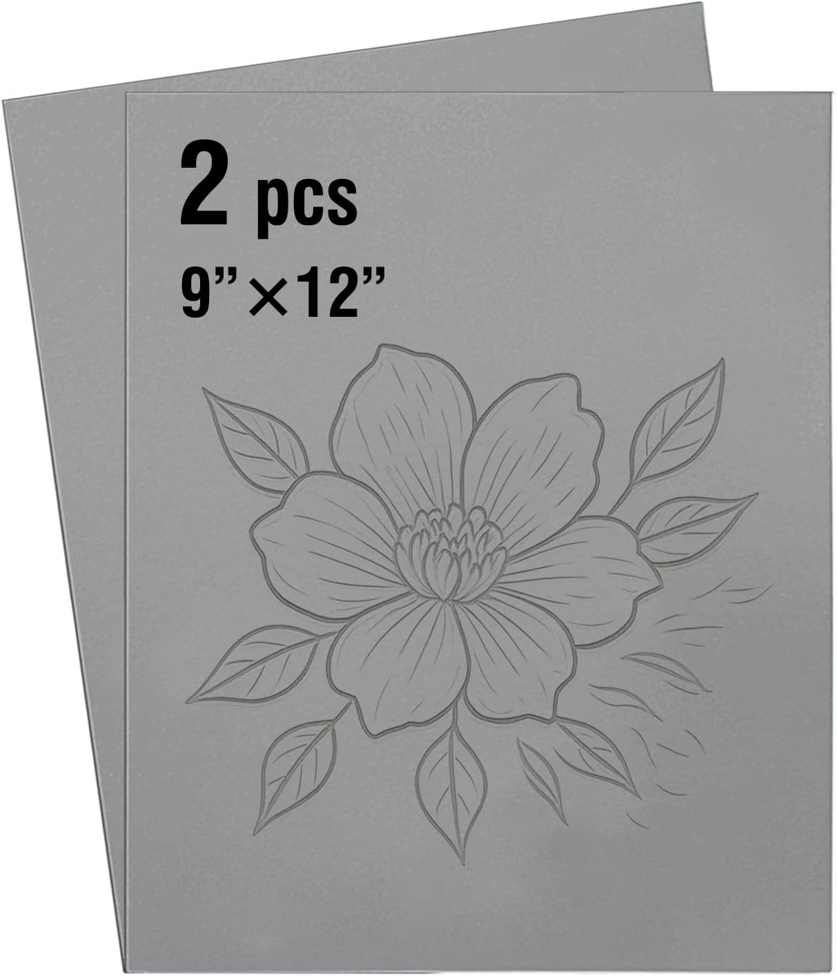 Falling in Art Professional Soft Linoleum Carving Block, 9 Inches by 12 Inches, Grey, 2-Pack