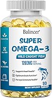 Vista 1 de Suplementos de aceite de pescado Omega 3, 1280 mg de ácidos grasos omega-3, incluyendo EPA y DHA, suplementos de aceite de pescado sin eructos