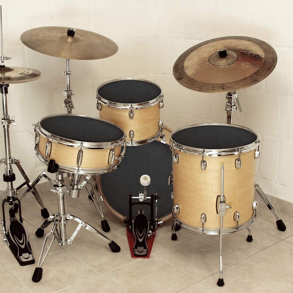 Sourdines Pour Batterie Silencer Drum Set Pads Mute Cinq Tambours Trois Cymbales Jazz Drum Mute Pad Drumming Pratique En Caoutchouc Pad Set 10piece Set Noir