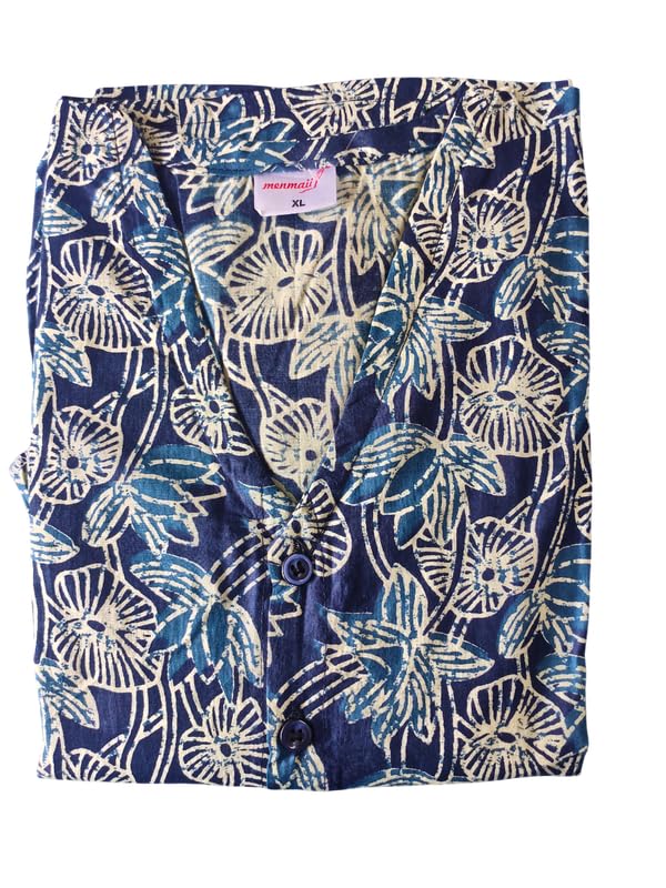 Image of MENMAII Women's Cotton Full Front Open Buttoned Dress|Loose fit Frilled Dress with V Neckline|Short Sleeve |Calf Length|Maternity, Feeding, Elderly & Hospital Wear|Sizes XL-2XL