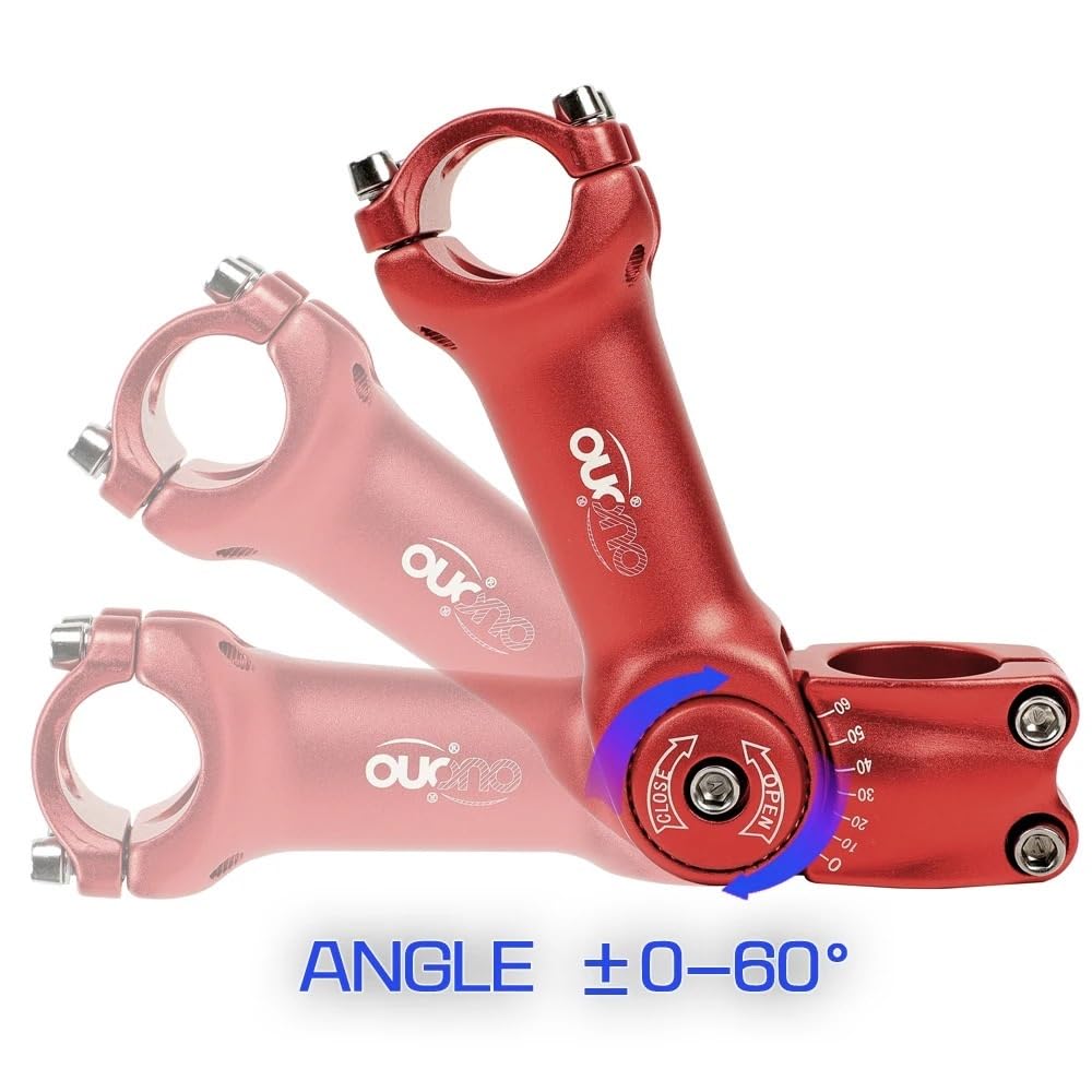 Potencia Mtb Potencia de MTB ajustable de 0 a 60 grados, potencia de ajuste de 25,4/31,8 mm, elevador de manillar de bicicleta de 90 a 130 mm, piezas de bicicleta de potencia coloridas Potencia Bicicl