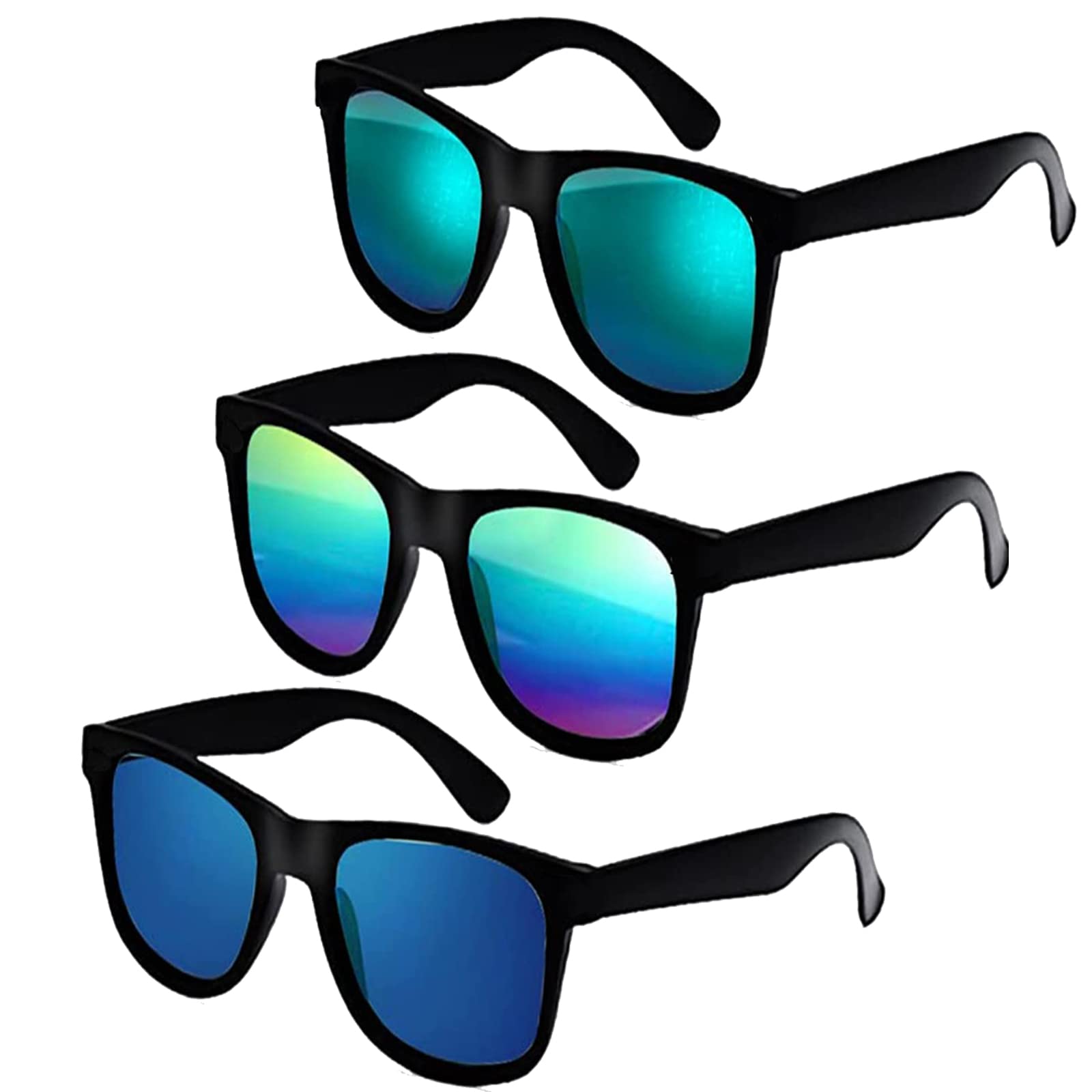 Johiux Pieces Retro 80s Sunglasses Men Women Neon Party