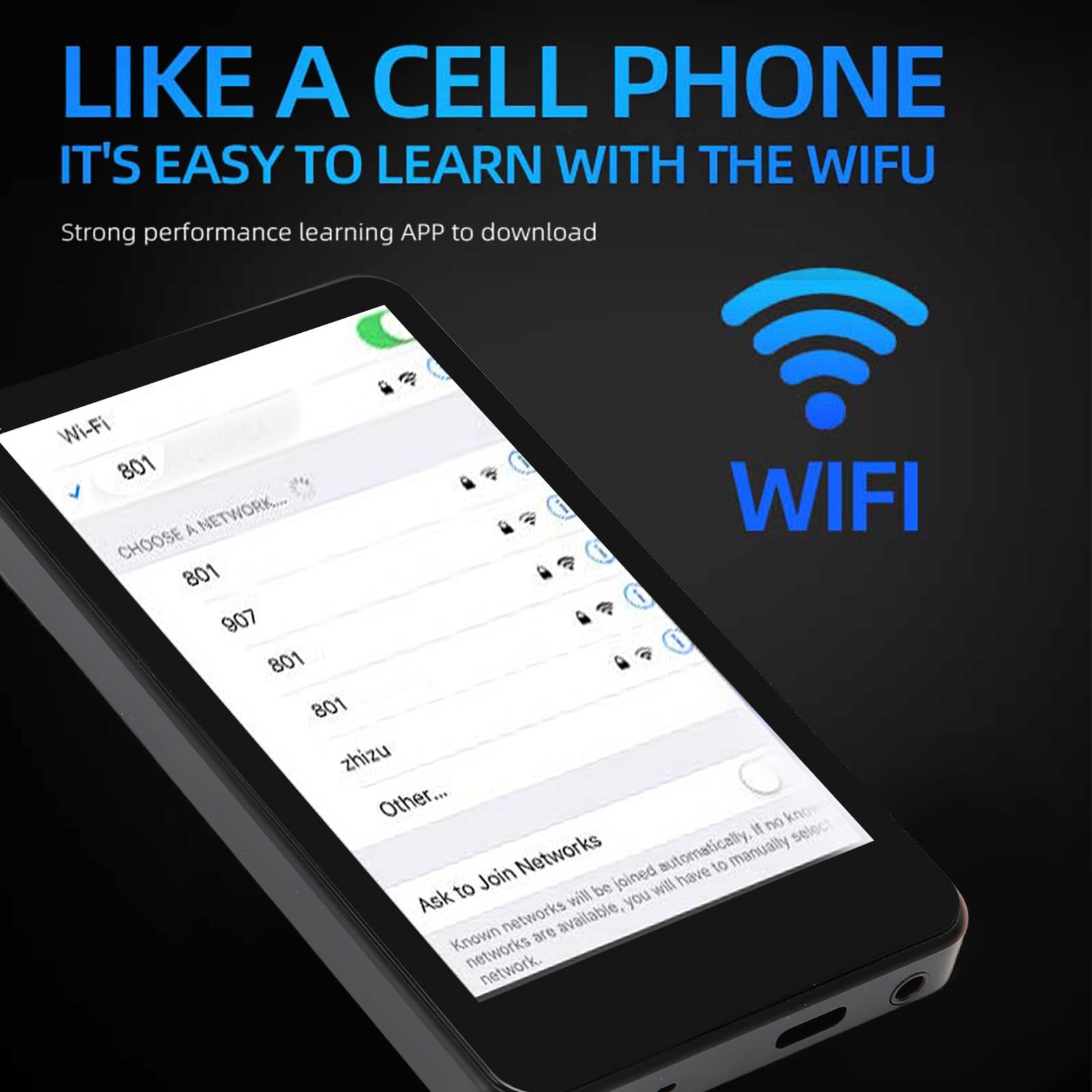 Odtwarzacz MP3 MP4 z Bluetooth i WiFi, 4-calowy w Pełni Dotykowy Ekran Przenośny Bezstratny Odtwarzacz Muzyczny MP4 z Głośnikiem Radio FM i Ebook, Cyfrowy Odtwarzacz Audio HiFi