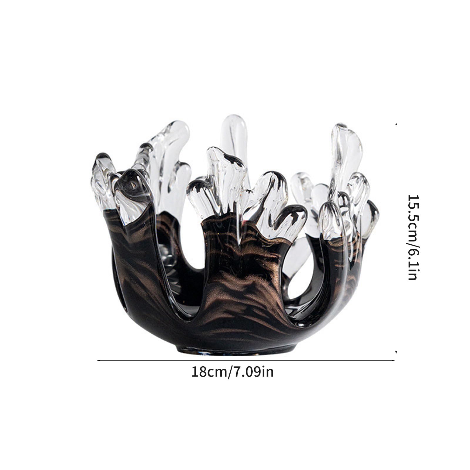 Soporte de cristal hecho a mano con diseño fluido contemporáneo artístico de ondas irregulares para joyas, decoración del hogar, centros de mesa de boda, decoración