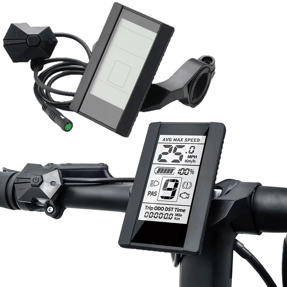 C965 LCD Display für Bafang Motors E Bike Zubehör für BBS01B BBS02B 36V 48V 750W, Anzeige Geschwindigkeit, Batterie und Entfernung