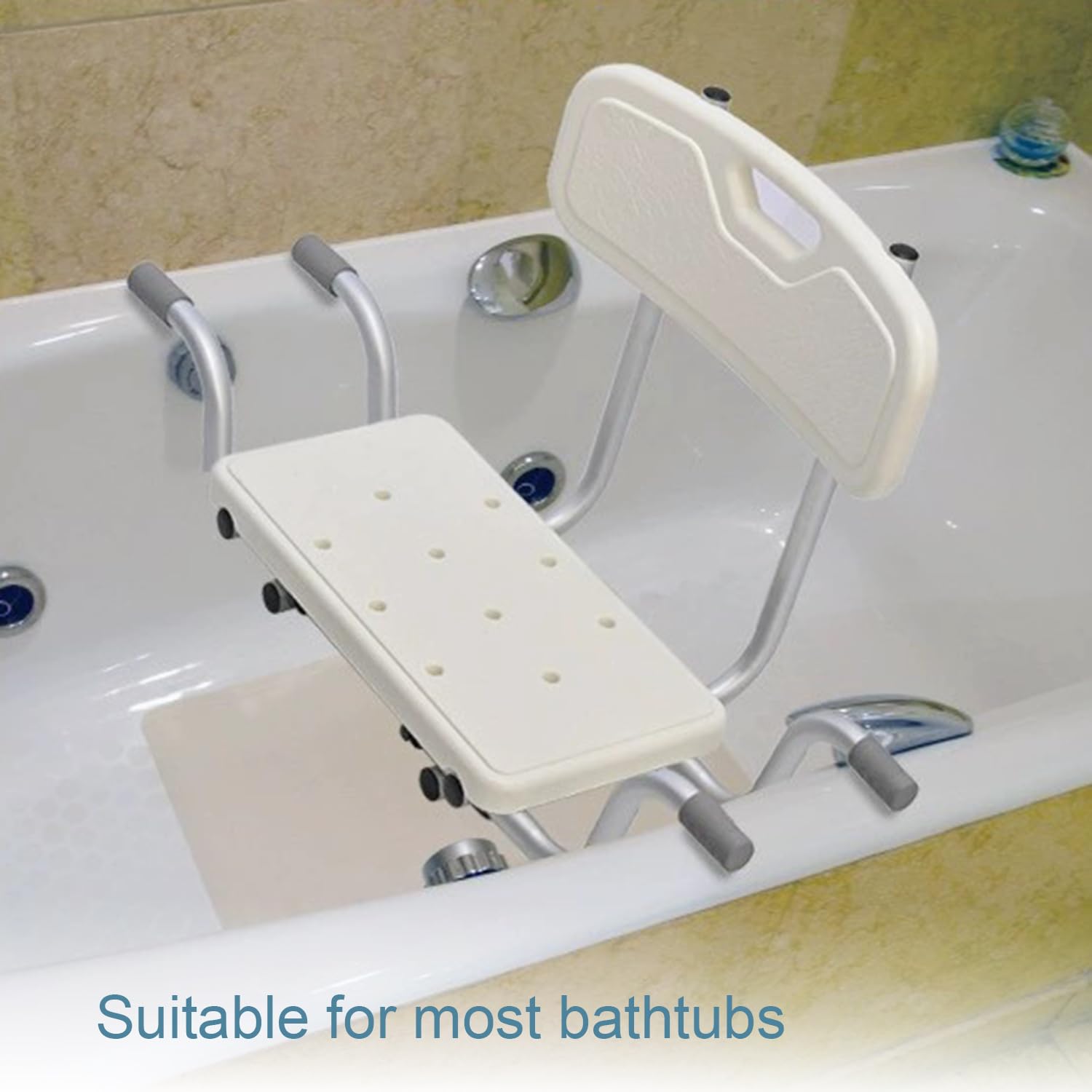Sedile Per Vasca Da Bagno Con Schienale,Per Anziani,Allungabile,Sehr Stabil Bis 150 Kg,Dispositivo Di Assistenza Per Il Bagno Adatto Ad Anziani, Disabili e Donne In Gravidanza,58-80cm