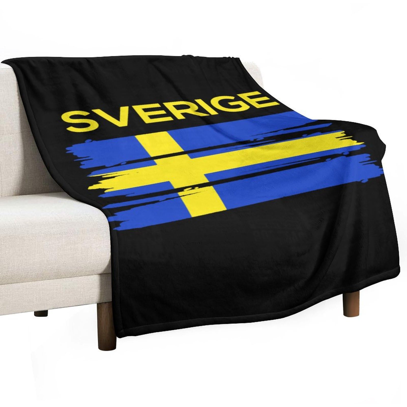 CGSBNGHA Sverige Sweden Swedish Flag Flannel Fleece Blanket Lightweight Soft Throw Blankets for Sofa Couch Bed Chair