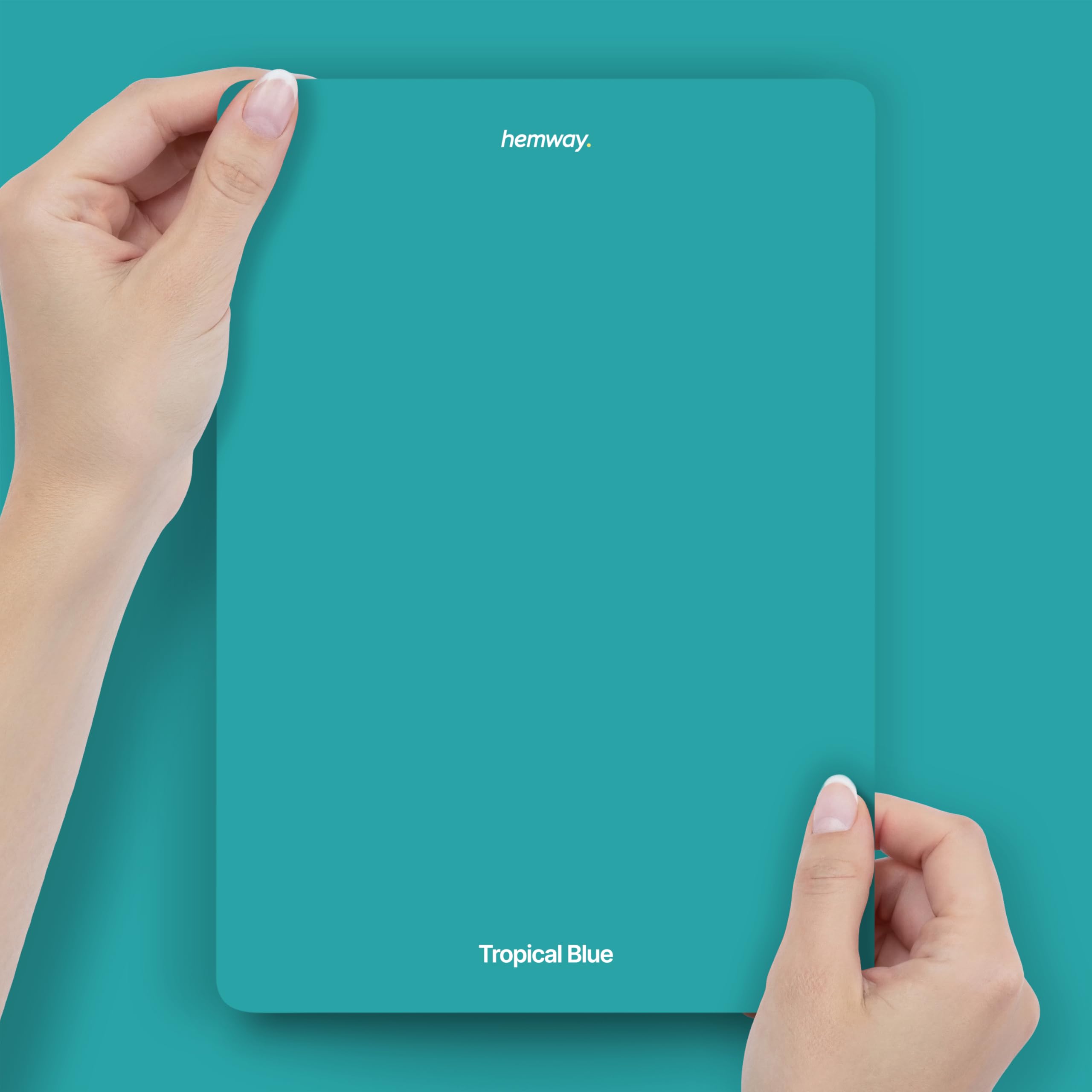 Hemway Tropical Blue Peel & Stick Sample Chalk Paint | A5 Accurate Colour Swatch, Mess-Free Alternative to Paint Tester Pots, Easy To Use, Eco-friendly, for Interior Furniture & Walls