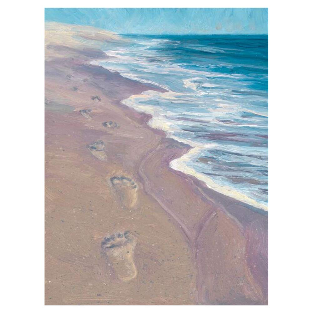 Aphila 5D DIY Diamond Painting Kits for Adults Full Drill Square Resin Rhinestones Embroidery Cross Stitch Home Decor Gift Footprint  Beach  30x40cm/12"x16"