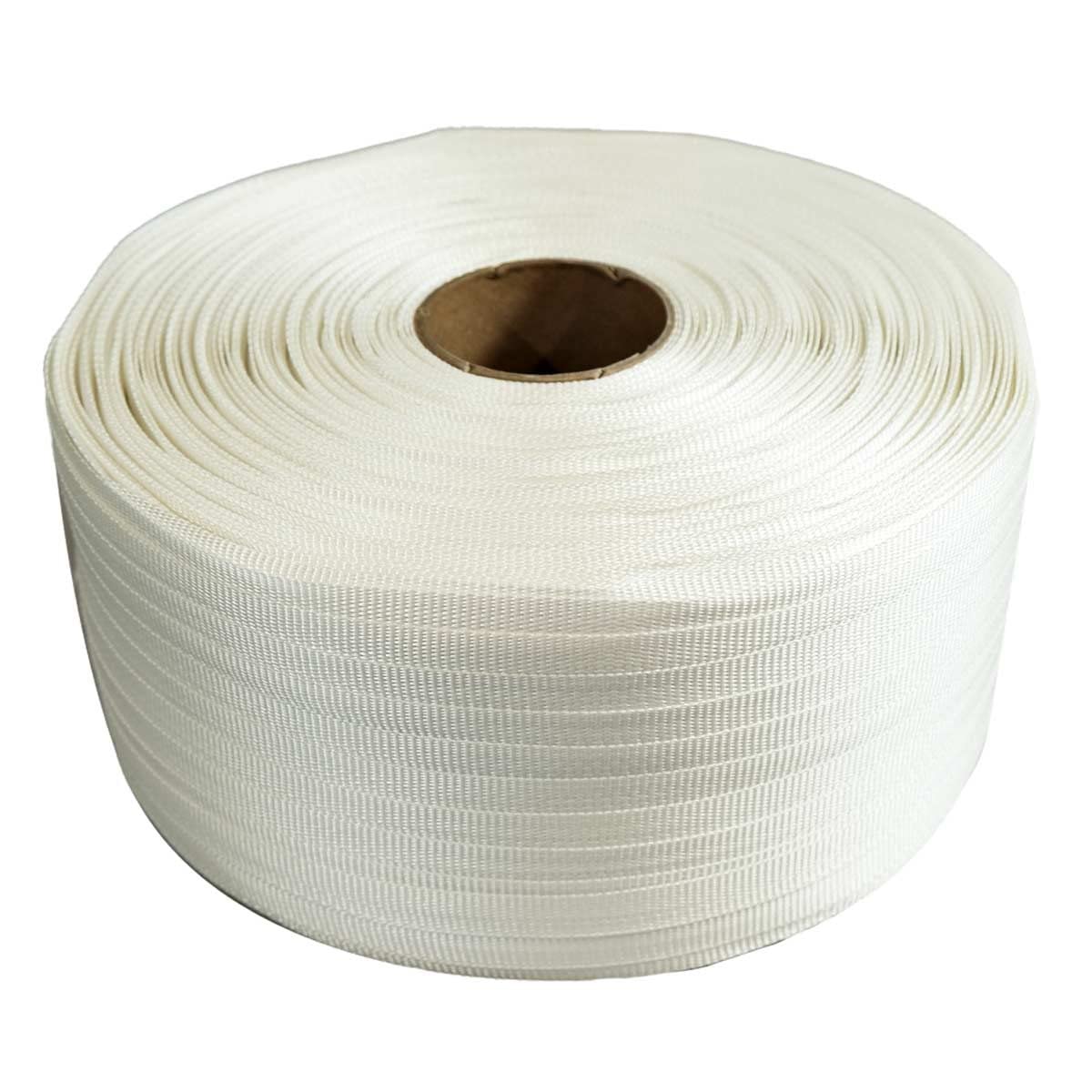 Pack 1 Fleje tejido 19 mm x 500 m + 250 hebillas - Fleje textil de alta resistencia 750kg - TECPLAST PFT1