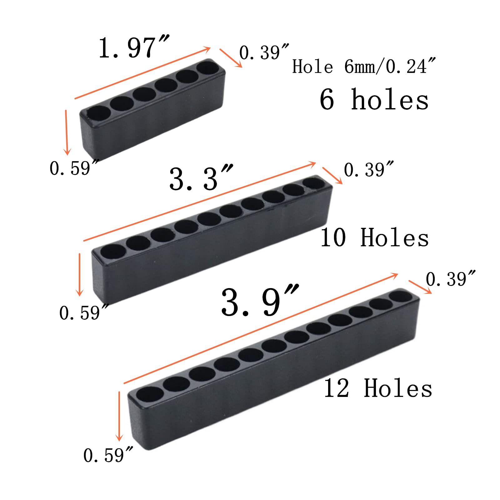Tsnamay 10 Pack Hex Shank Screwdriver Bit Holders - 12 Hole Plastic Storage Cases, Black