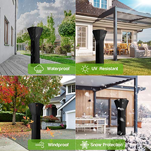 INMORVEN Patio Heater Cover,420D PU Coating Heavy Duty Outdoor Heater Covers with Zipper and Storage Bag,Waterproof,UV-Resistant,Dust-Free,Tear Resistance,for Long Term Use. 89\'\'x 33\"x 19\"