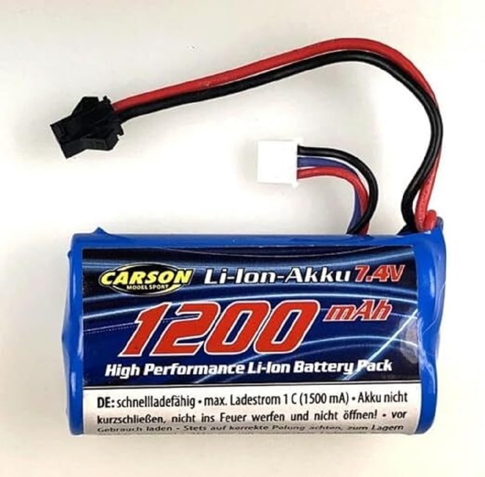 Carson 500608255 7.4 V/1200 mAh Liion Land Rover JST Replacement Battery; RC Battery, RC Accessories, Replacement Battery for RC Vehicles