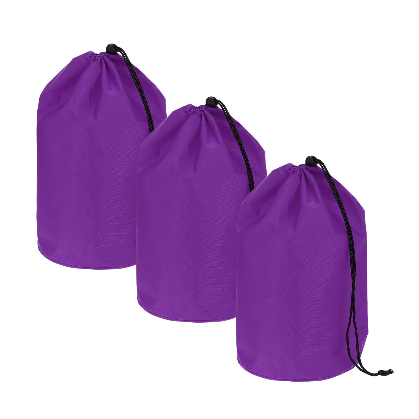 YELARXI Drawstring Bag with Toggle, Cinch and Ditty Pouch Portable Outdoor Products Ditty Bag 18x32cm & 3 Pack & Purple - Fitting for (Backpacking/Camping/Traveling)