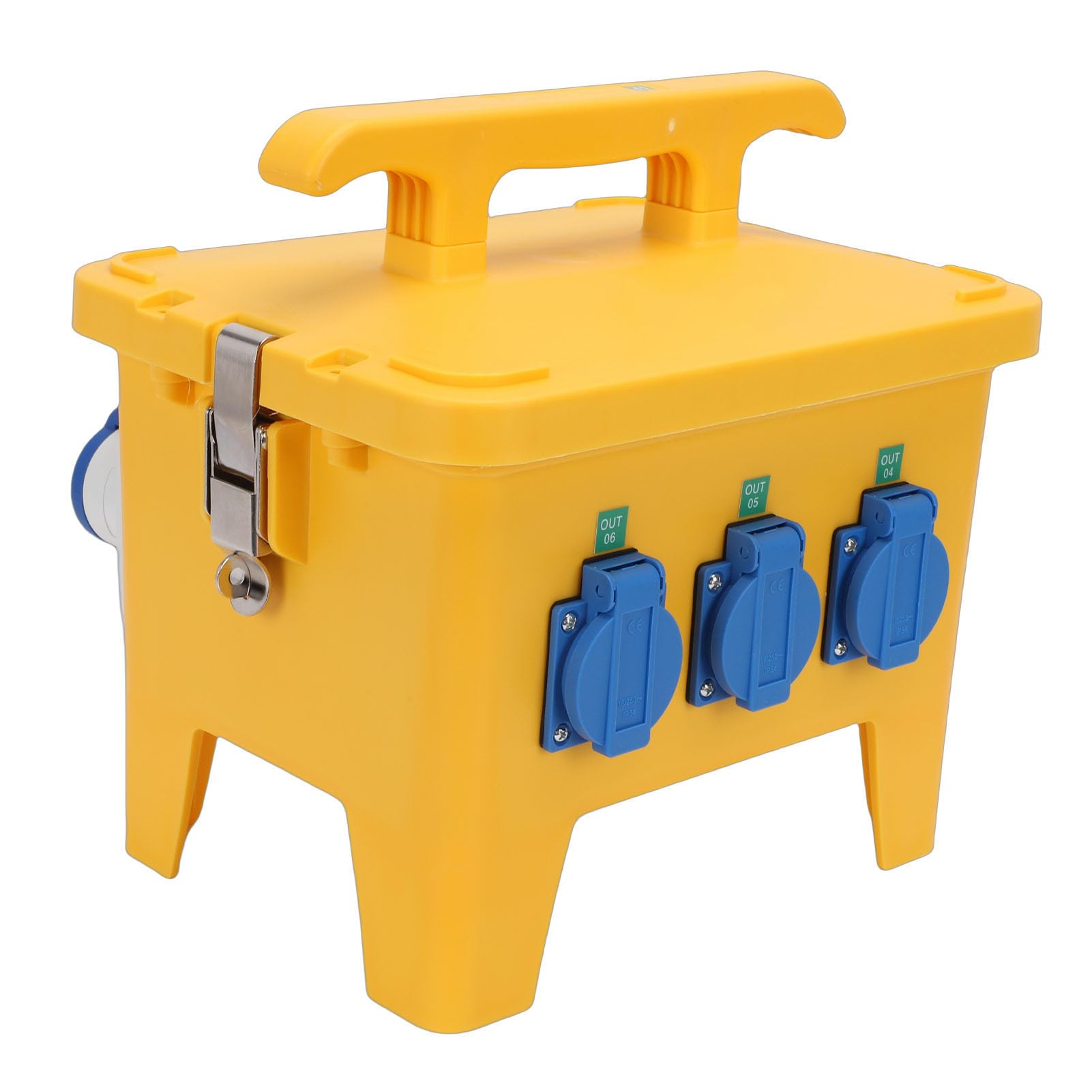 ViaGasaFamido Caja de Distribución de Energía Distribuidor de Energía Portátil ABS PC 3 Salidas CEE 3 Tomas Hembra 16A Caja IP65 Receptáculos IP44 para Uso en Interiores y Exteriores en Talleres,