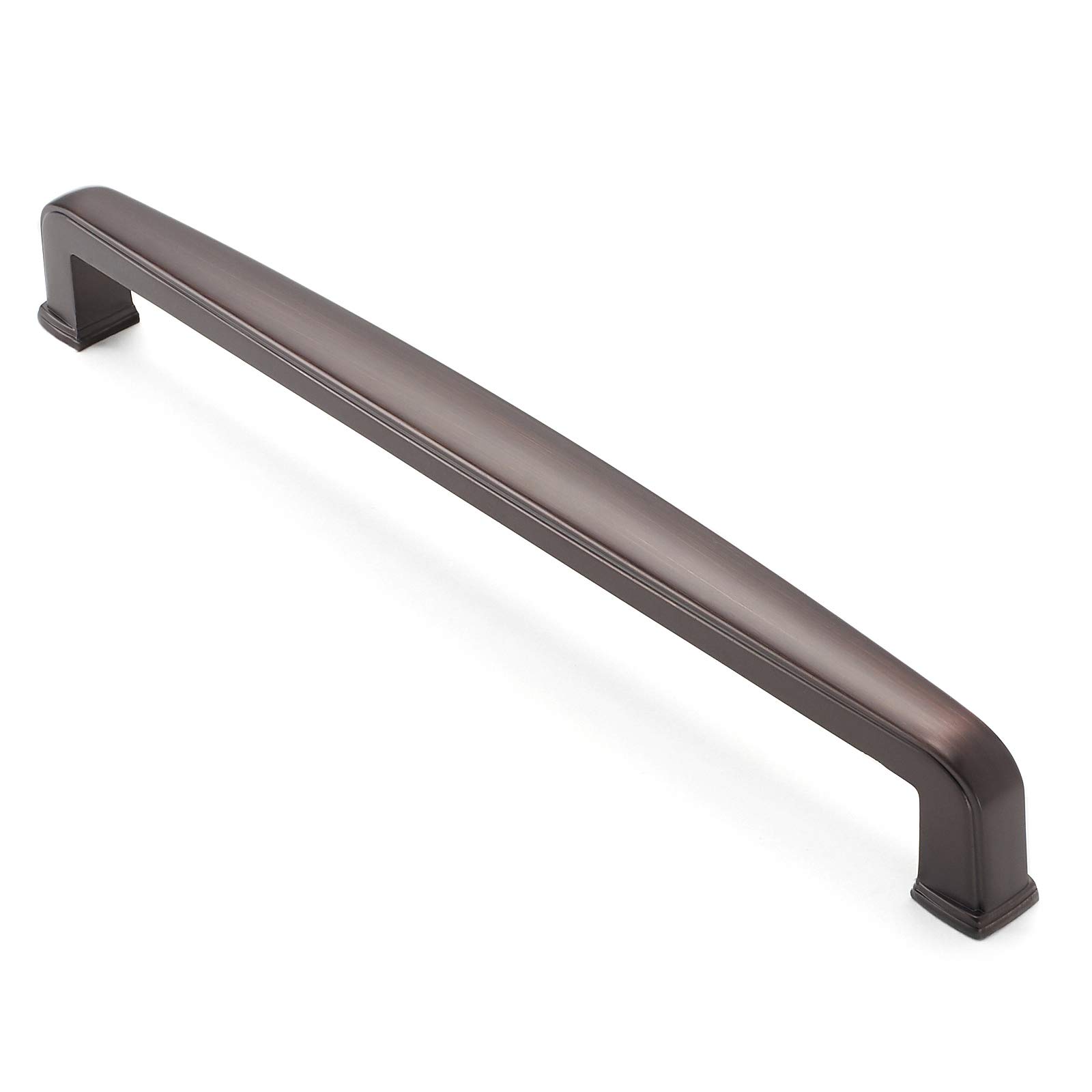 CAULDHAM 10 Pack Solid Kitchen Cabinet Handles (7-1/2" Hole Centers) - Drawer/Door Hardware - Style T765 - Oil Rubbed Bronze