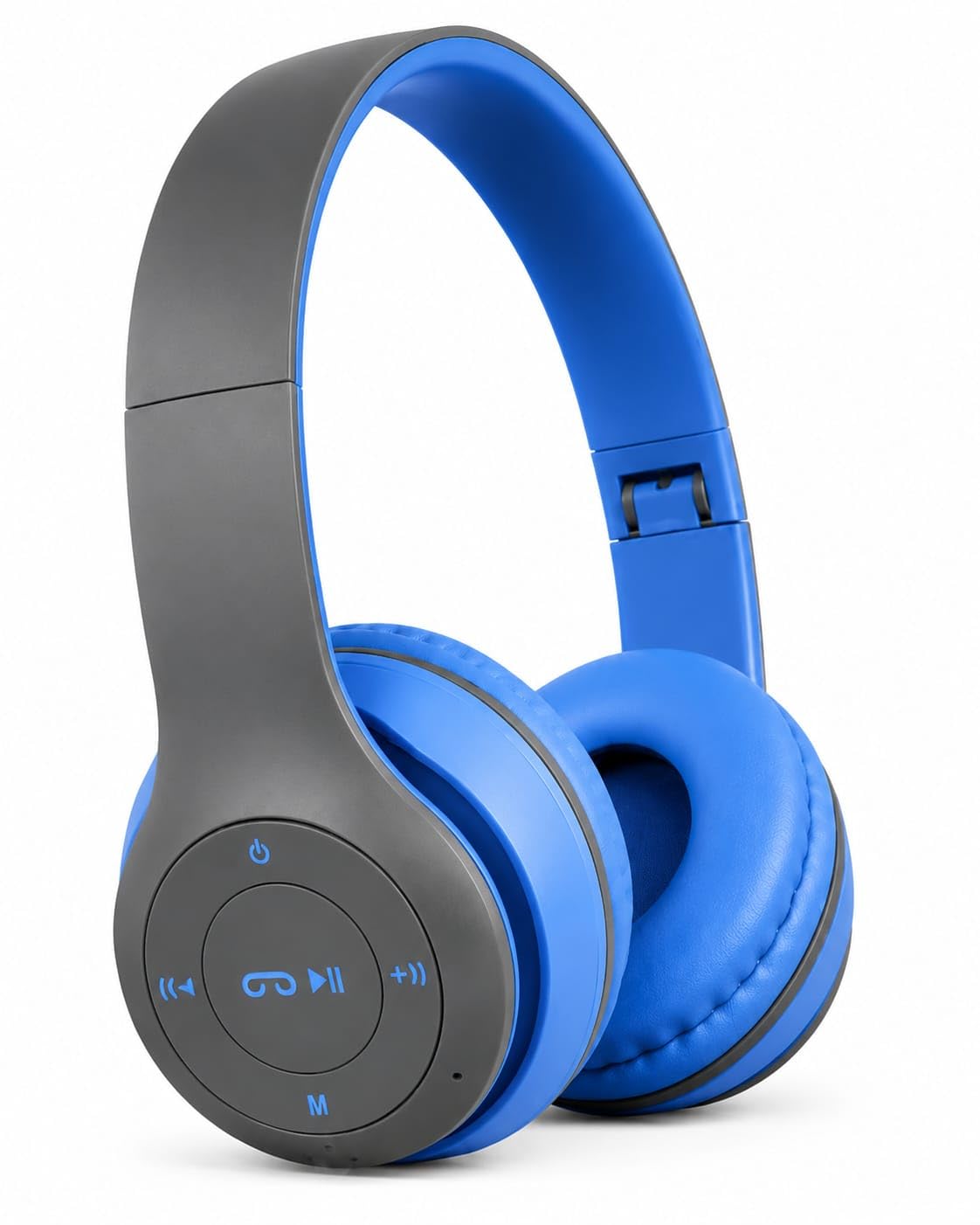 P0047 Wireless Bluetooth Headphones with Deep Bass, Foldable Design, Built-in Microphone, Adjustable Headband, Noise Isolation, Stereo Sound for Mobile, Laptop & Tablet (Multicolour). (Blue)-image-19