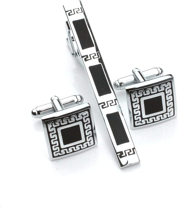 Men's Cufflinks Tie Clip and Cufflink Set Jewelry Stainless Steel Personality Classic Luxury