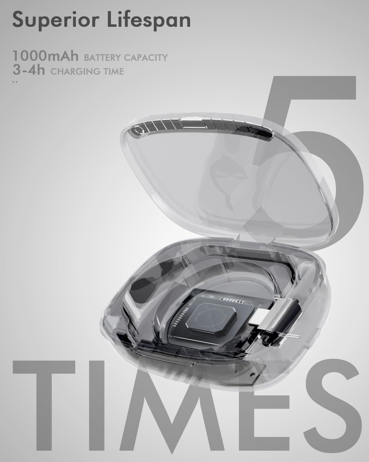 Doohoeek Updated Charging Case Compatible with Oura Ring 4 & 3, Wireless Power Station Fits Official Chargers & Fit All-Sized Rings Gen 4 & 3 1000mAh (NOT a Charger) (Black, Ring4/3)