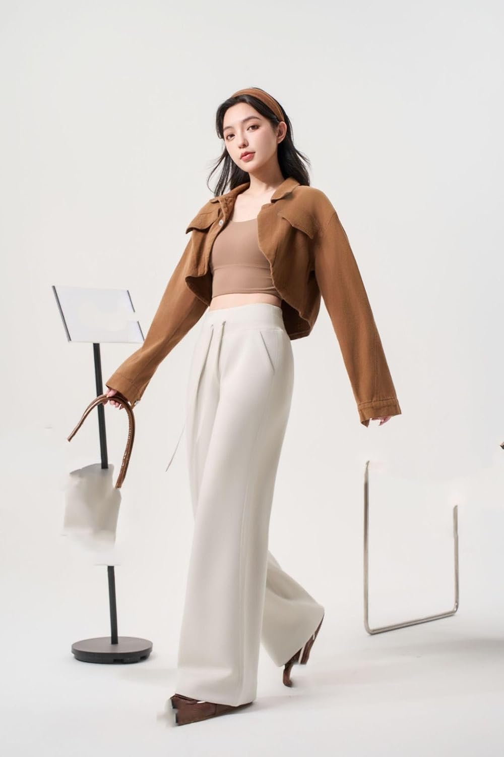 Women's Casual Pants High Waist Sporty Loose Wide Leg Spring Fall Trousers for Women