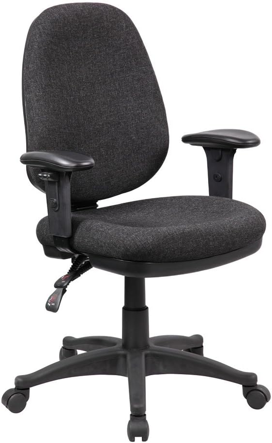 EuroStile Ergonomic Swivel Task Chair Home Office Desk Chair With Adjustable Back and Arms 1005 Grey