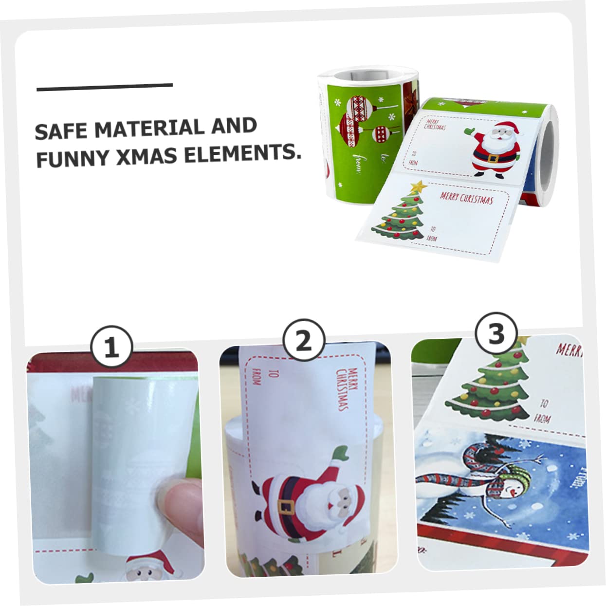 SHINEOFI 8rotoli Adesivi Natalizi Autoadesivi Per e Confezioni Etichette Festive Design Animati Per e Personalizzare e Biglietti