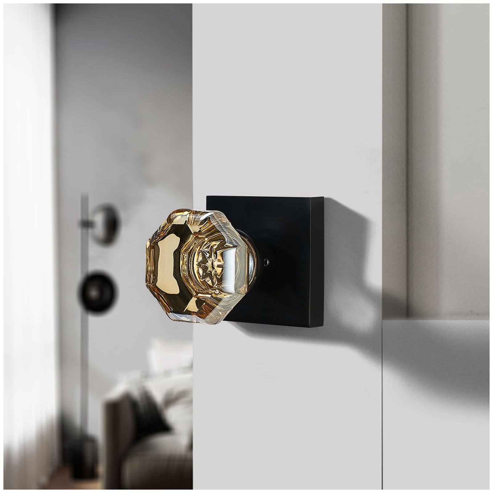 Champagne Gold Crystal Door Knob - Elegant Design -3 Champagne Gold Crystal Door Knob - Elegant Design -3