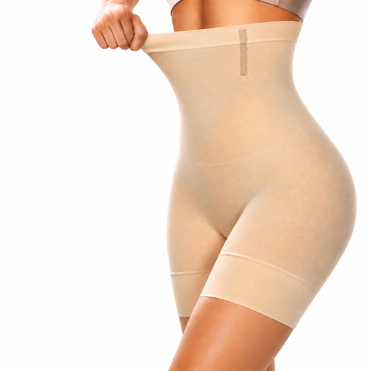 qenixo Women's High Waist Tummy Control Shapewear Shorts | Seamless Body Shaper Panty | Slimming Compression Shorts for Saree, Dresses Tummy Tucker | Black & Skin | S-4XL-picture-14