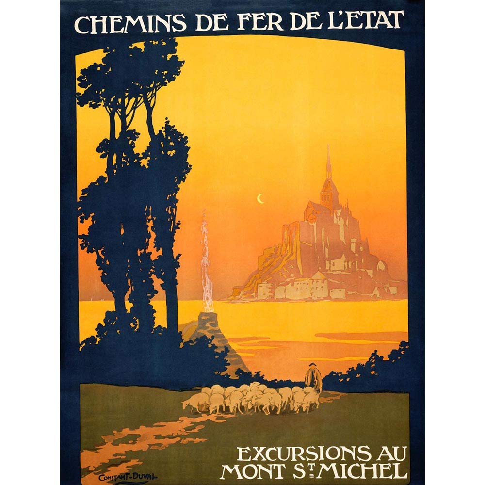 Wee Blue Coo Travel Tourism Mont St Michel Ed City Island France Art Print Poster Wall Decor 12X16 Inch