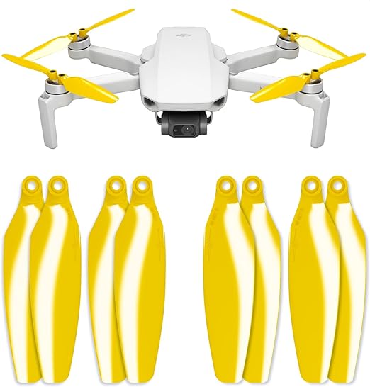 Master Airscrew Stealth Propellers for DJI Mini 2/2 SE/SE & Mini 4K - Yellow, 4 propellers in set