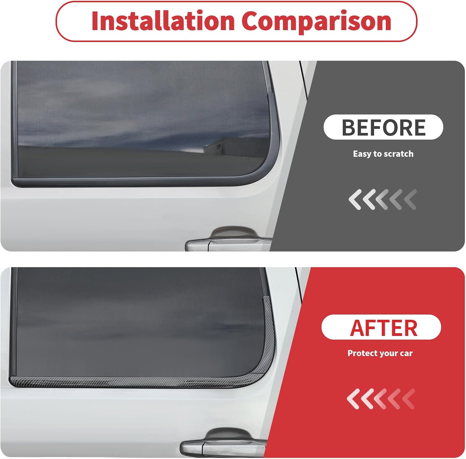 Linskip Door Window Trim Molding Compatible with 2007-2013 Chevy Avalanche Suburban Tahoe Silverado & GMC Sierra Yukon 2014, Carbon Fiber Window Frame Molding, Exterior Accessories