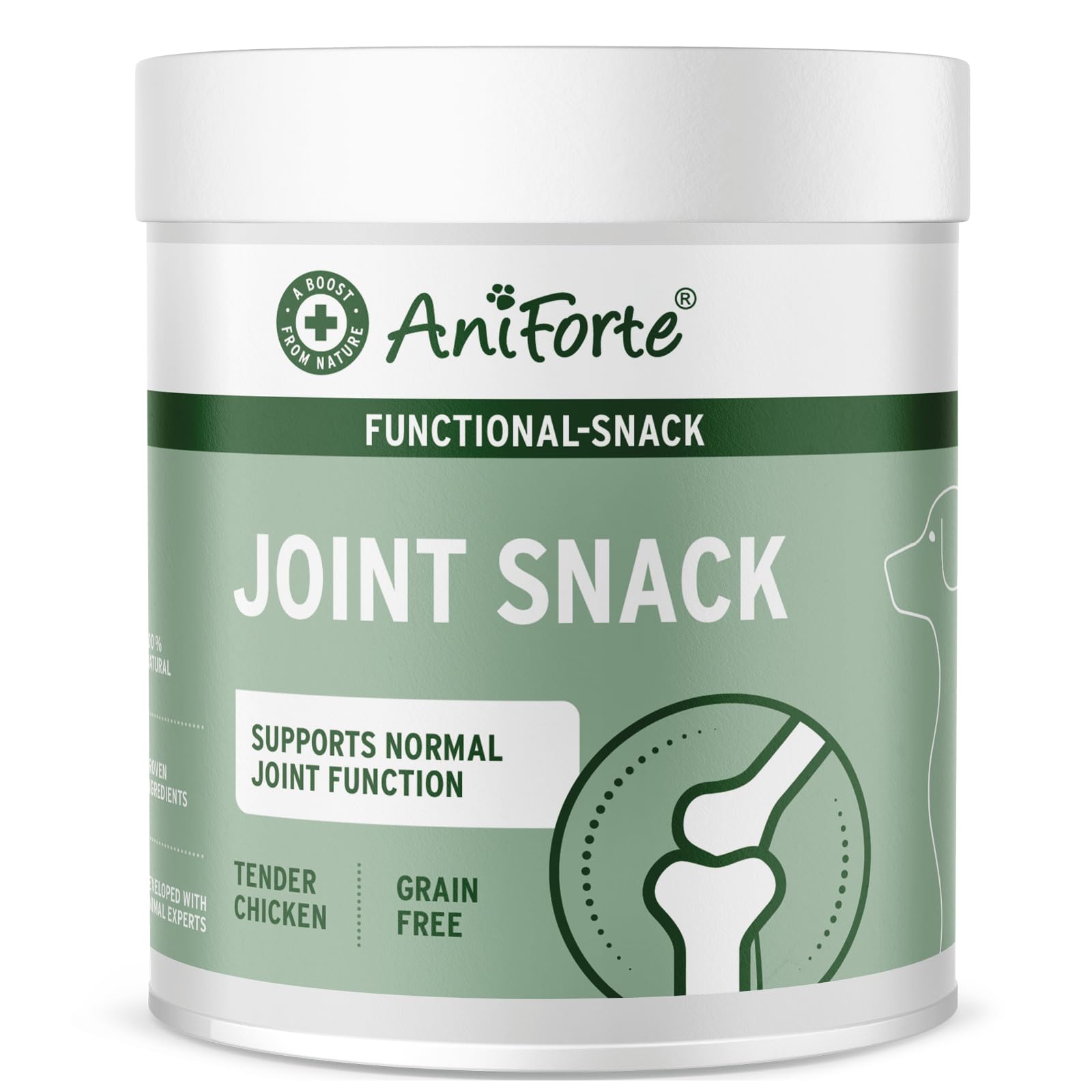 AniForte 4in1 Snack voor honden 300g - Natuurlijk voor gewrichten, immuunsysteem, spijsvertering, vacht & huid, maag & darmen, graanvrij, met groenlipmosselpoeder, inuline, rozenbottel