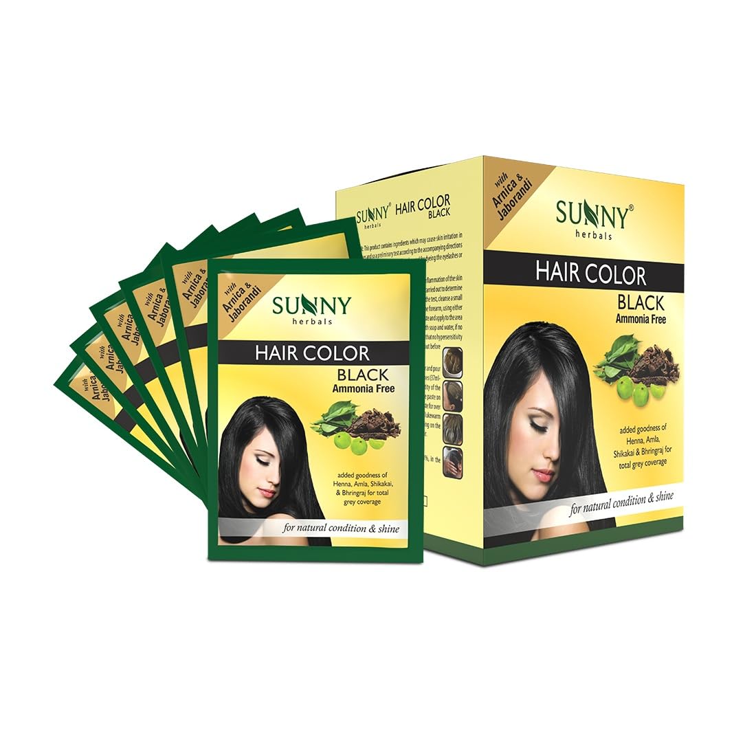 Sunny Hair Colour Black, 20gm (Pack of 12)