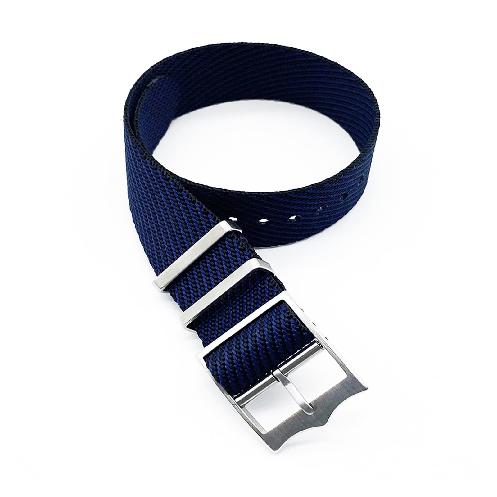 Uhrenarmband， Hochwertiges Luxus-Uhrenarmband aus Nylon mit NATO-Armband(Navy Blue,20mm)