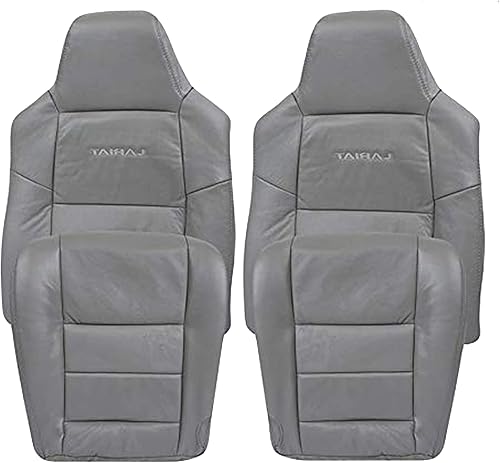 Miniatura 5 de 2003 2004 2005 2006 2007 Ford F250 F350 Lariat Crew Cab Funda de asiento de cuero de repuesto para conductor y pasajero, color marrón pergamino