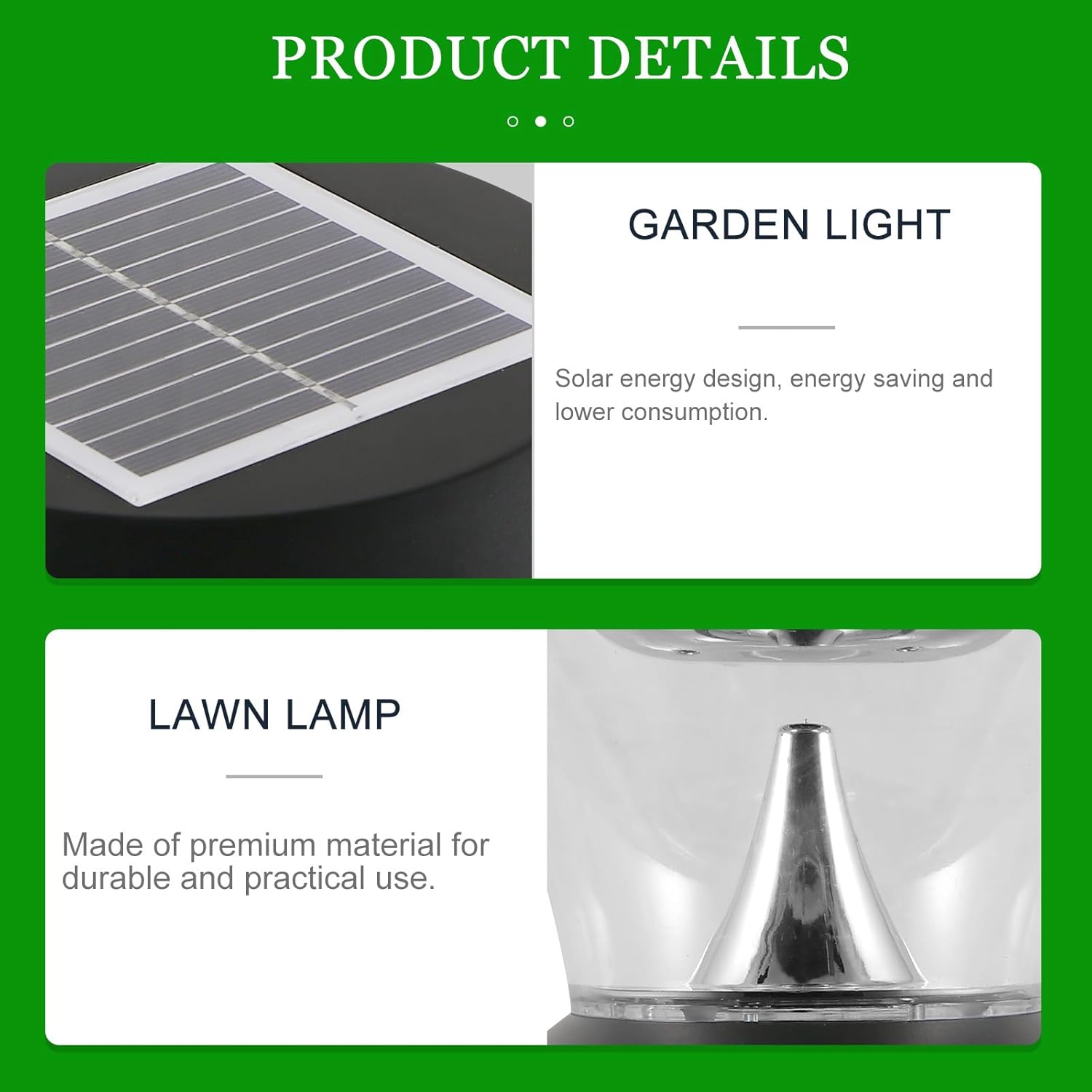 POPETPOP Solar LED Landscape Path Lights Waterproof Outdoor Lawn Garden Lighting for Patio Yard, Solar-Powered Round Pillar Lamp for Exterior Walkways