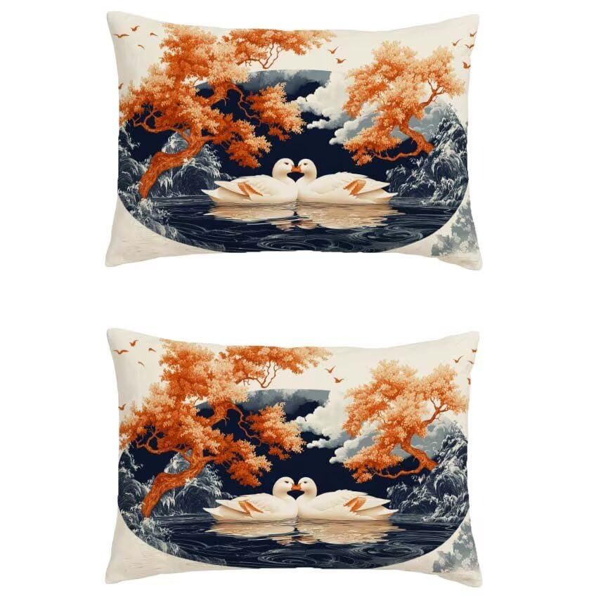 Taie d'oreiller décoration maison haut de gamme 60x90 orange étanche double face