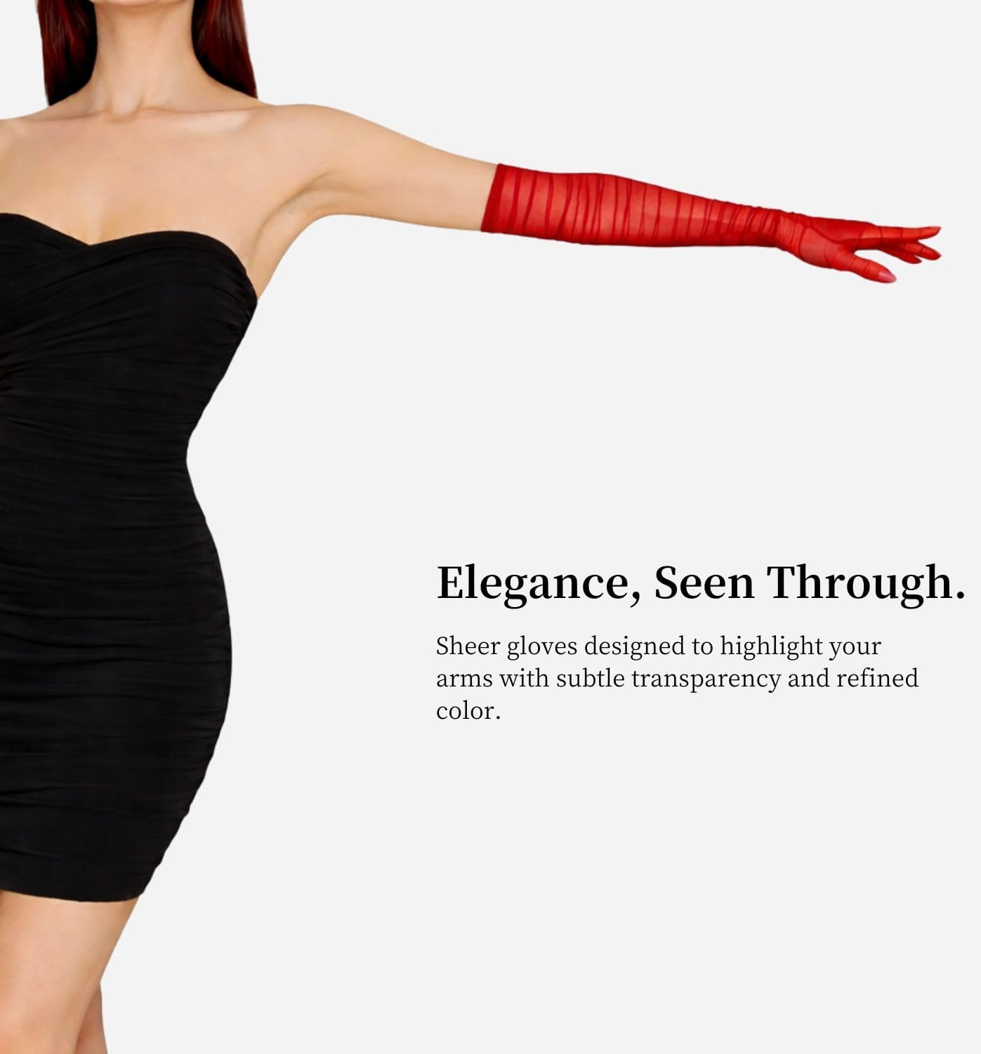 MDSTYLE Extra Long Sheer Opera Gloves for Women Dress 1920s Party Wedding Formal Sexy Costume Mesh Tulle