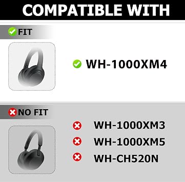 wh-1000xm4 Replacement Ear Pads Compatible with Sony WH-1000XM4 Headphones,WH1000XM4 Ear Cushions Are Made Of Soundproof Sponge And Protein Leather(Black)