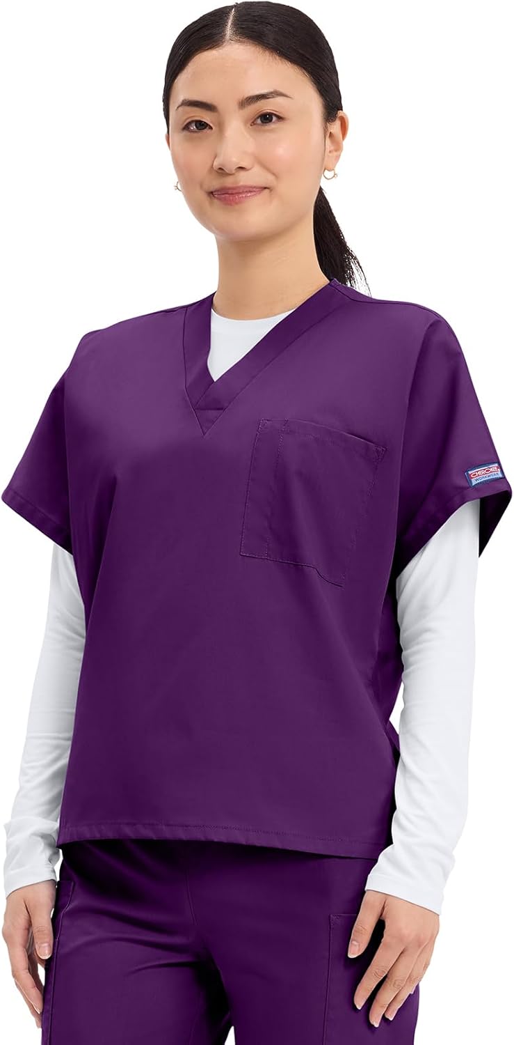 Cherokee Scrubs for Women and Men Unisex V-Neck Tunic Nursing Scrub Top with Chest Pocket, Tuckable Durable Fabric – 4777 - Image 7