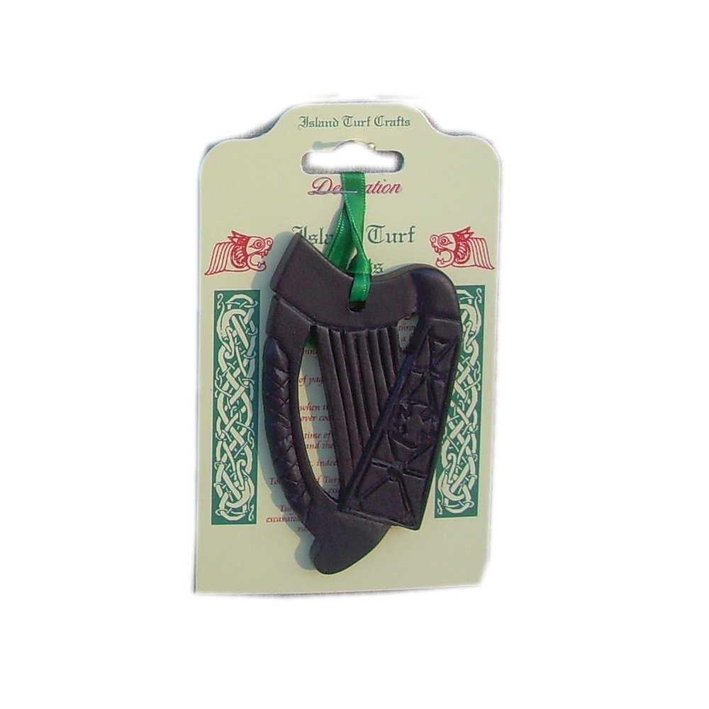 Island Turf Crafts Golden Irish Harp (Hanging Decoration)