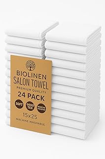 BIOLINEN Cotton Salon Towels Set - White 15