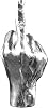 Vertical Middle Finger Hand Gesture Desk Creative Statues, Personality Finger Gifts for Friends Family, Shop, Home Office Playroo Decoration (Silver-B)