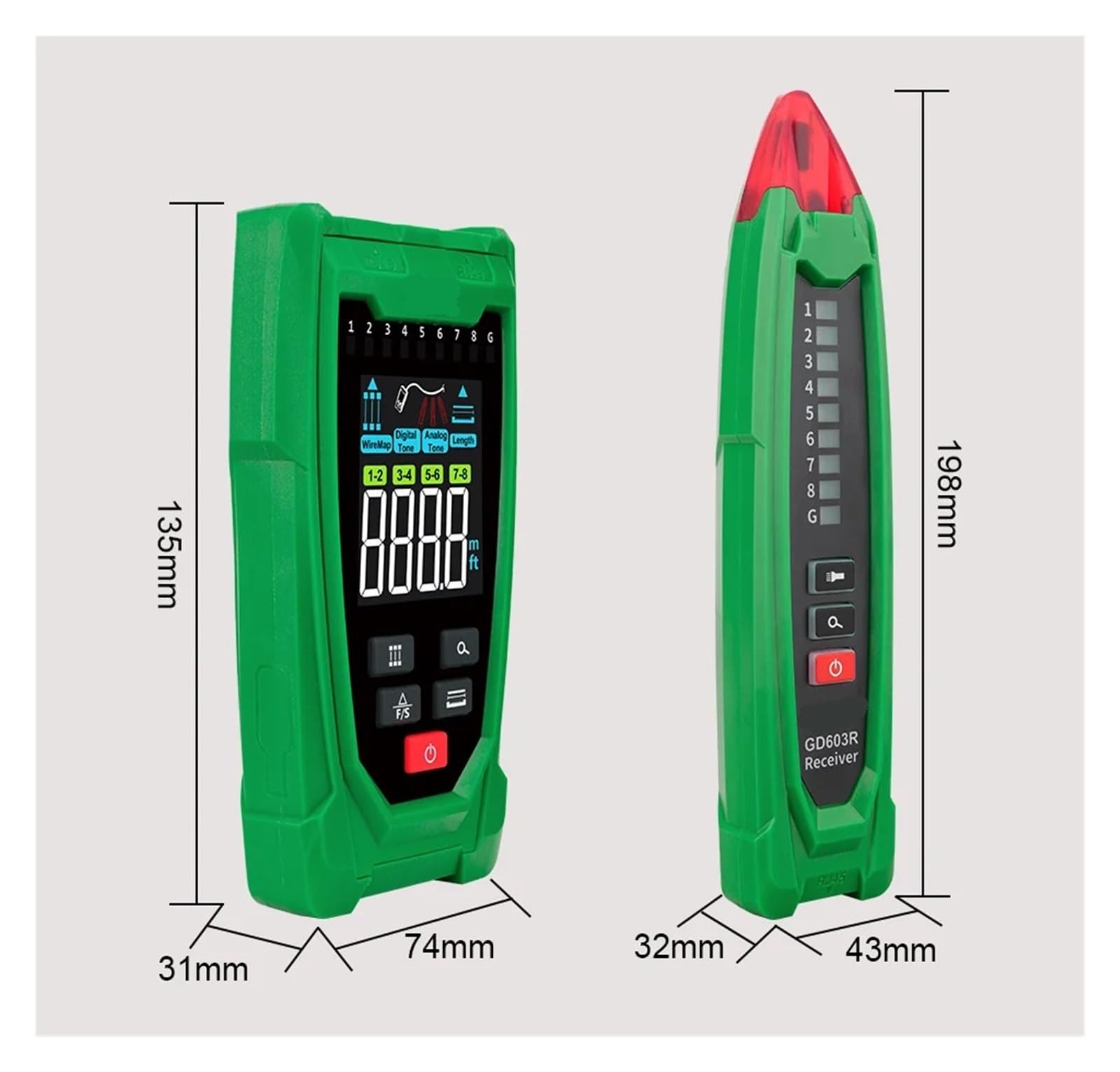 Digital Wire Tracker Anti-Interferenz-Netzwerkkabeltester Telefondiagnose Tone Tracer RJ45-Kabelleitungsfinder Übertragungstests
