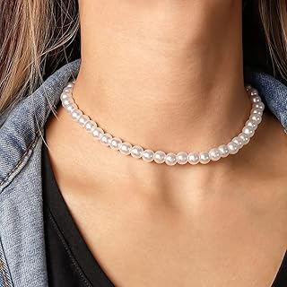 عقد من اللؤلؤ بتصميم طوق ضيق للترقوة للنساء جمالي بوهيمي مزين بخرز مجوهرات هدية رائعة للام والزوجة والحبيبة في مناسبات الذكرى السنوية واعياد الميلاد وعيد الام والكريسماس الحب