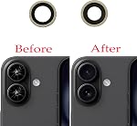2pcs/Set Back Camera Lens Glass Replacement for iPhone 16 Camera Lens Replacement with Pre-Installed Adhesive + Repair Tool Kit, Anti-Lens Scratch & Waterproof