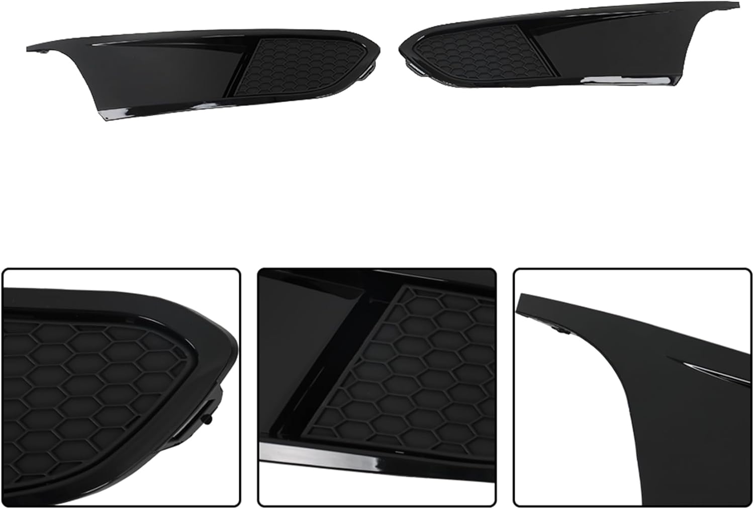 Front Upper Lower Grille Red Trim With Bezel Replacement for VW Jetta MK6 Sedan 2011 2012 2013 2014